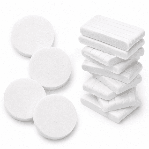 120 Pcs Compressed Facial Sponge - Round Face Cleansing Sponge for Gentle Exfoliating, Makeup Removal, and Daily Skincare - Reusable Wash Sponges for Women (White)
