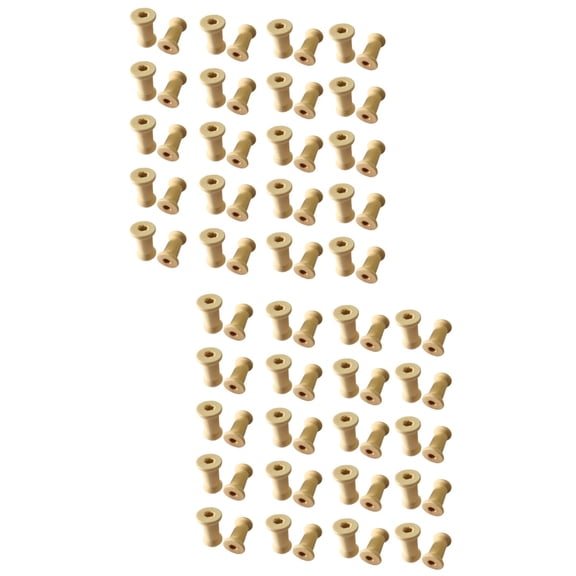 120 Pcs Craft Spools Empty Thread Bobbins Log Wooden Arts Crafts Supplies Bamboo