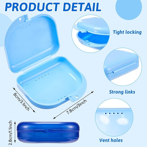 120 Pcs Dental Retainer Cases Bulk with Holes 12 Colors Denture Case Mouth Guard Holder False Teeth Container Multicolored Retainer Holder for Travel Office Home