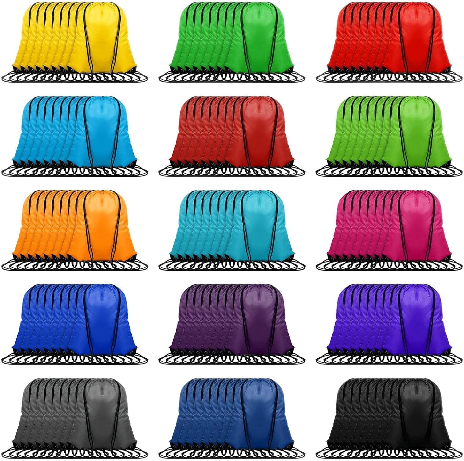 120 Pcs Drawstring Backpacks Bulk, 15 Colors Large Capacity Draw String ...
