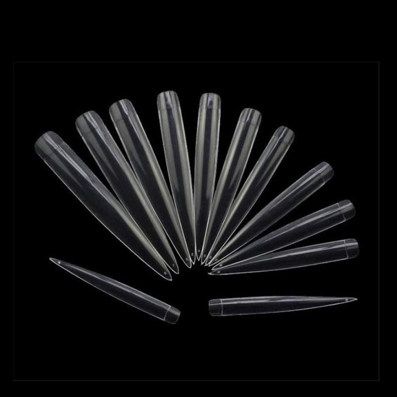 120 Pcs Extra Long Sharp False Nail Art Tips Acrylic Fake Nail for DIY Nail Salons,12 Sizes