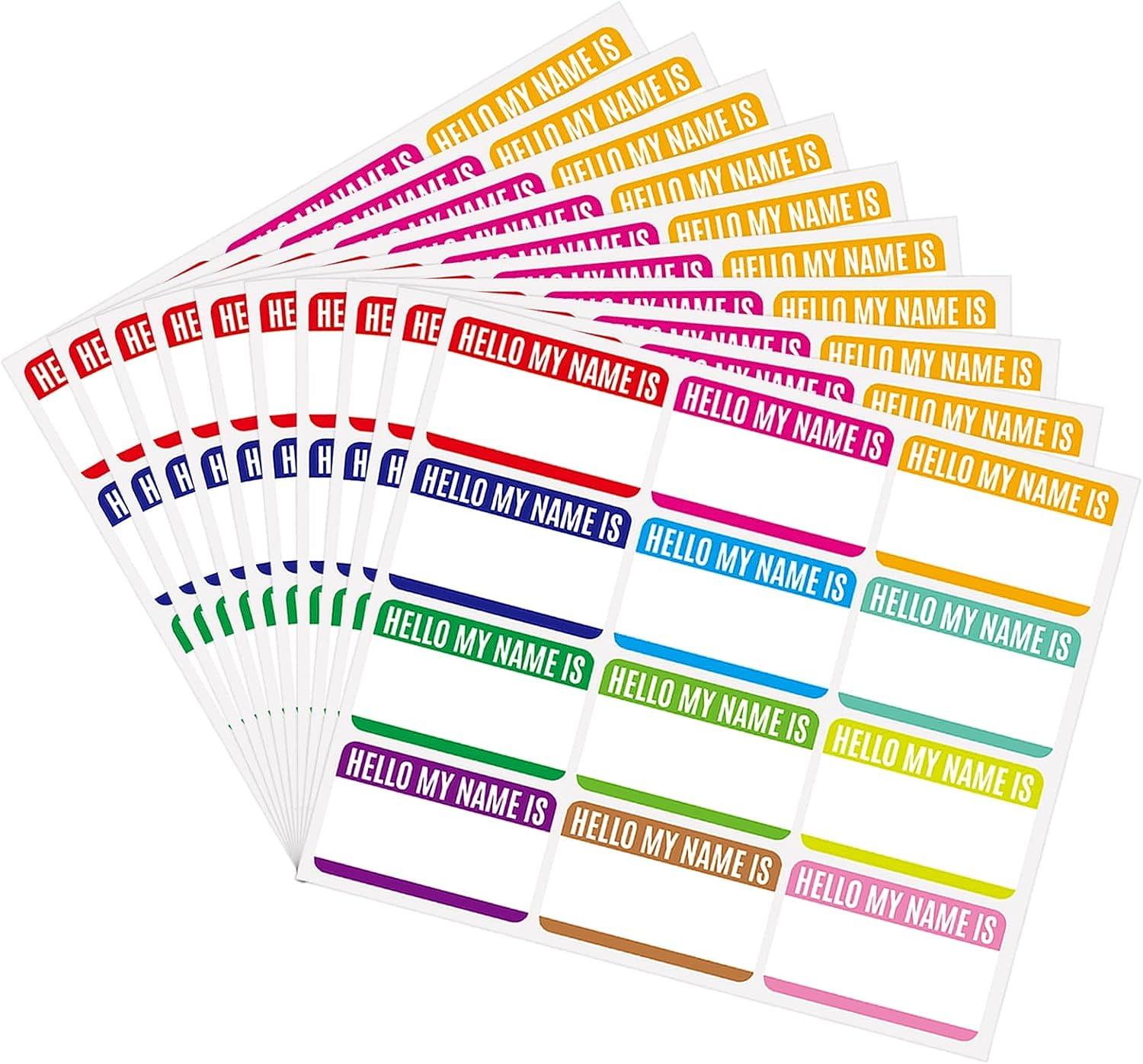 120 Pcs Hello My Name is Stickers Removable Name Tag Stickers