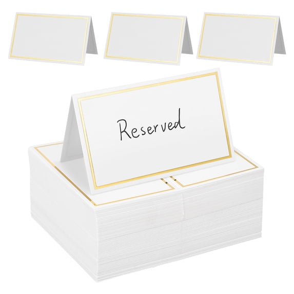 120 Pcs Hot Stamping Table Cards with Removable Headband Labels and Tent Style for Events and Parties