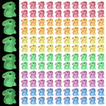 120 Pcs Luminous Tiny Bunny Figurines Miniature Rabbit Figurines Glow in the Dark Mini Resin Animals Mini Resin Luminous Rabbit for Garden Landscape Decor DIY Home Easter Party Decoration Gifts