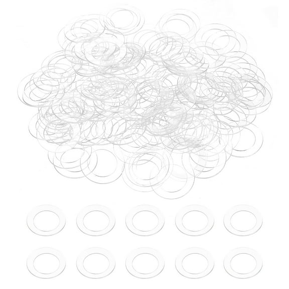 120Pcs M10 Flat Washers 10mm ID 15mm OD 0.5mm Thick Plain Washer Grommets Plastic Sheet Gasket Fastener Sealing Spacer Gasket Ring Water Hose Washers, Clear