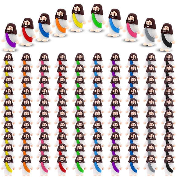 120 Pcs Mini Jesus Figures Toys Religious Tiny Jesus Figurine Rubber Jesus Doll To Hide And Seek Church Favors Gift For Sunday S