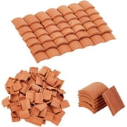 120 Pcs Mini Red Roof Tiles 116 Realistic Tiles Model Ceramic Miniature Model Cement Bricks Landscape Accessories for DIY Dollhouse Bricks Diorama Fairy Garden 17x15mm colorful