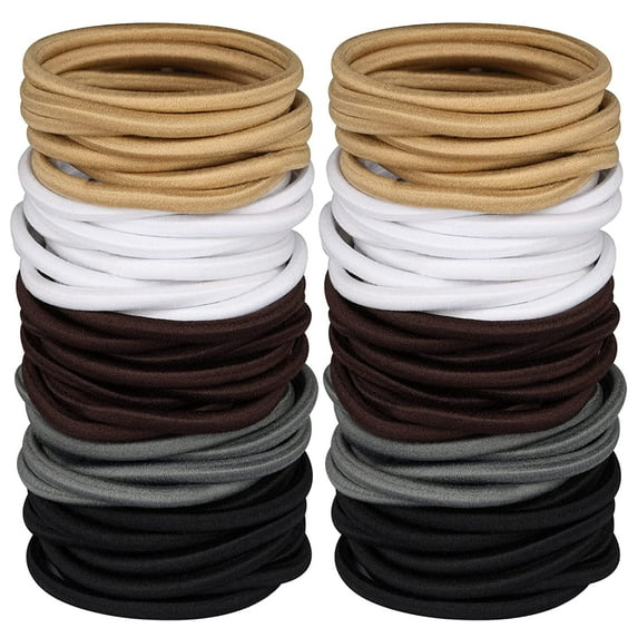 120 Pcs Neutral Colors Elastic Hair Tie, 4MM Ponytail Holders for Medium to Thick Hair No Damage Hair Accessories for Men, Women, Boys, and Girls for Long Braids