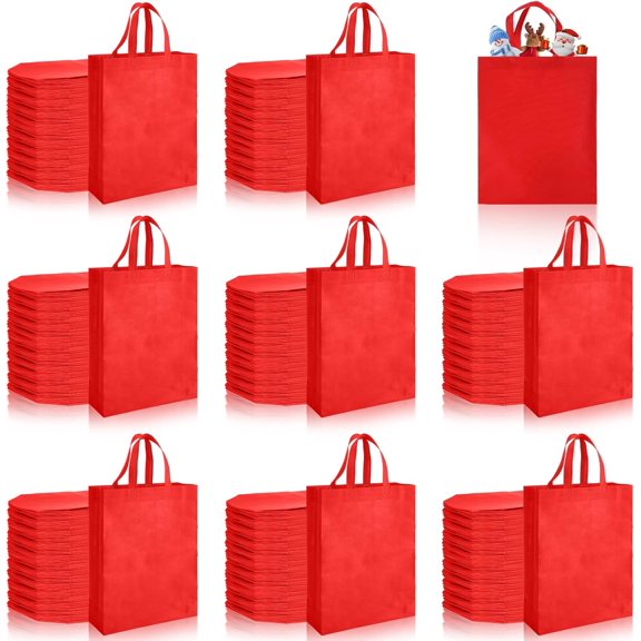 120 Pcs Non Woven Tote Bags Bulk 11.8 x 4 x 15 Inch Large Reusable Gift Bag Fabric Grocery Bags with Handles