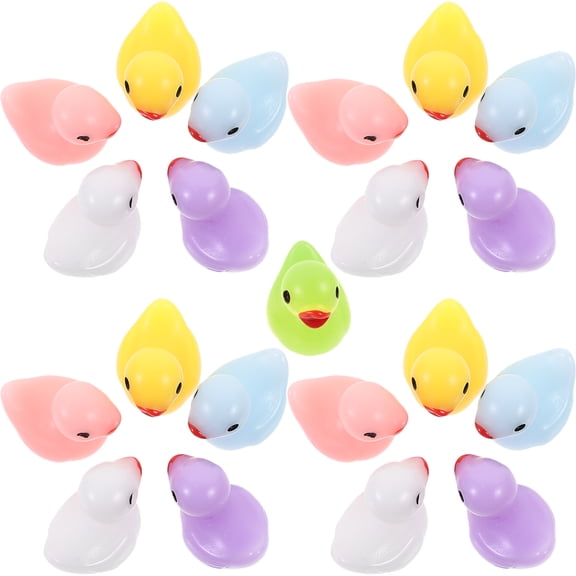 Hytrove Duck Figurine Purple Resin 120Pcs 0.6x0.6in