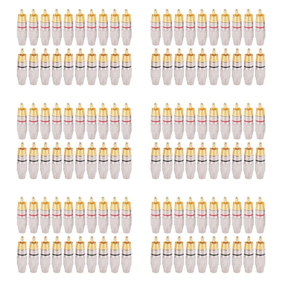120 Pcs RCA Plug Audio Video Locking Cable Connector Gold Plated