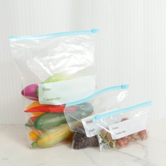120 Pcs Reusable Freezer Bag Leakproof Reusable Food Bag Multipurpose Food Container for Snack Vegetable Meat Grain Cookie