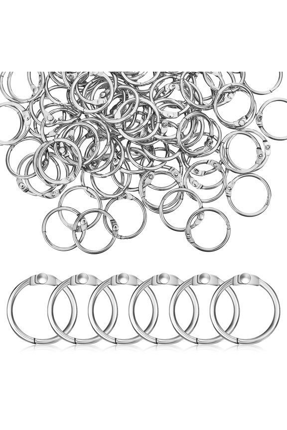 120 Pcs Ring Binder Snap Rings Anti Rust Flash Card Rings Notebook Binder Rings Inner 20mm Scrapbook Small Metal Office