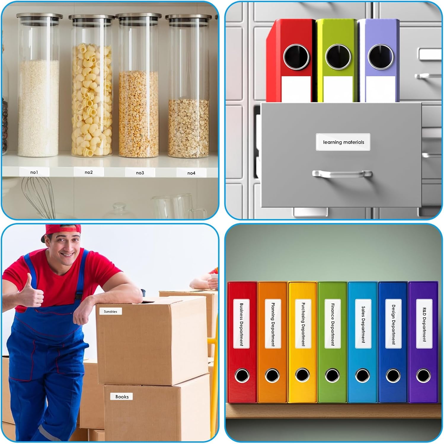 120 Pcs Self Adhesive Pockets,Clear Label Holders Binder Labels of 1 X ...