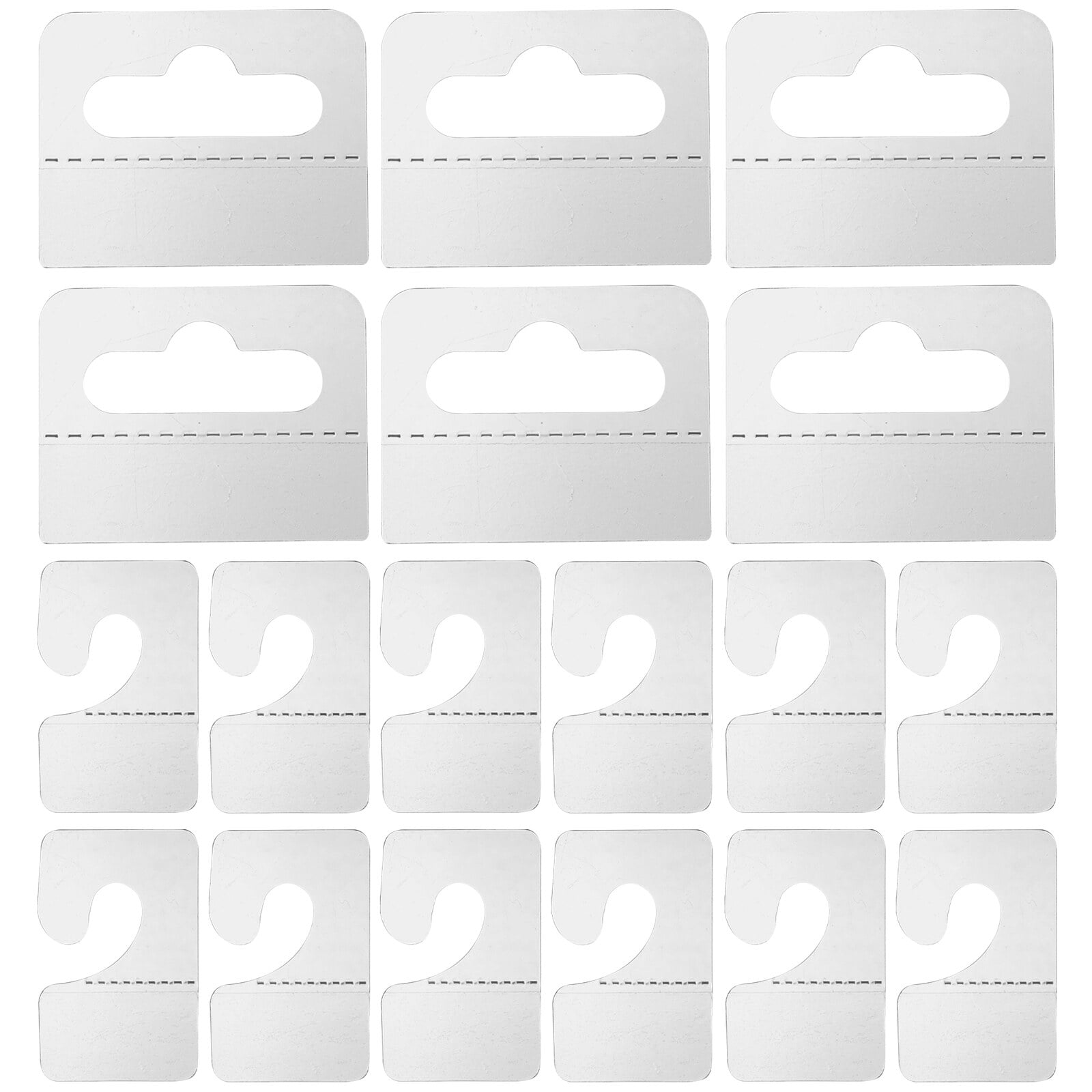 MAGICLULU 200pcs Transparent Round Hole Hook Plastic Pegboard Plastic Hooks  for Hanging Product Labels Clear