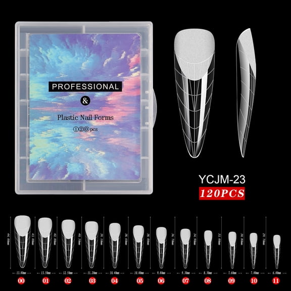 120 Pcs/Set Clear Dual Forms False Nails Full Cover Quick Building Gel Mold Tips Nail Extension Molds Upper Forms For Nails Tips