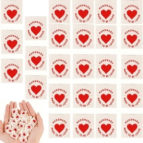 120 Pcs Sewing Labels for Handmade Items, Durable Woven Fabric Tags, "Handmade with Love" Crochet Tags for Knitting, Sewing Projects, DIY Crafts and Gift Making