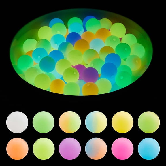 120 Pcs Silicone Beads 12mm Fluorescent Silicone Beads