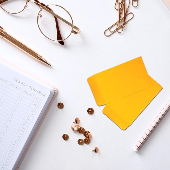 120 Pcs Small Coin Envelopes with Gummed Flap, Yellow Kraft Mini Envelopes for Storing Keys, Stamps, Seeds, Tips and Small Items