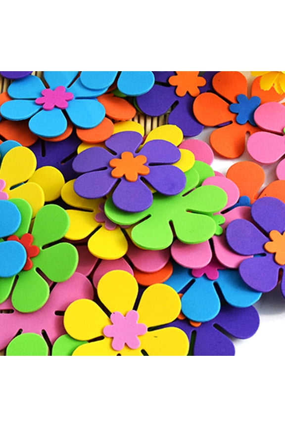 120 Pcs Stickers Adhesive Foam Shapes Retro Decor Flower Decorative Sticker Christmas