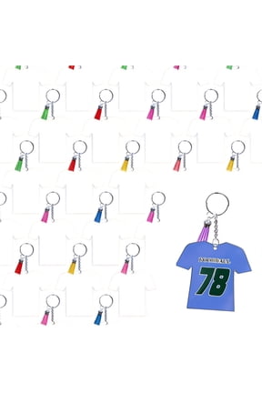 120 Pcs Sublimation Keychain Blanks Bulk, Double-Sided MDF Heat Transfer Football Keychains with Rings and Tassel, DIY Printable Wood Blank Ornaments for Heat Press