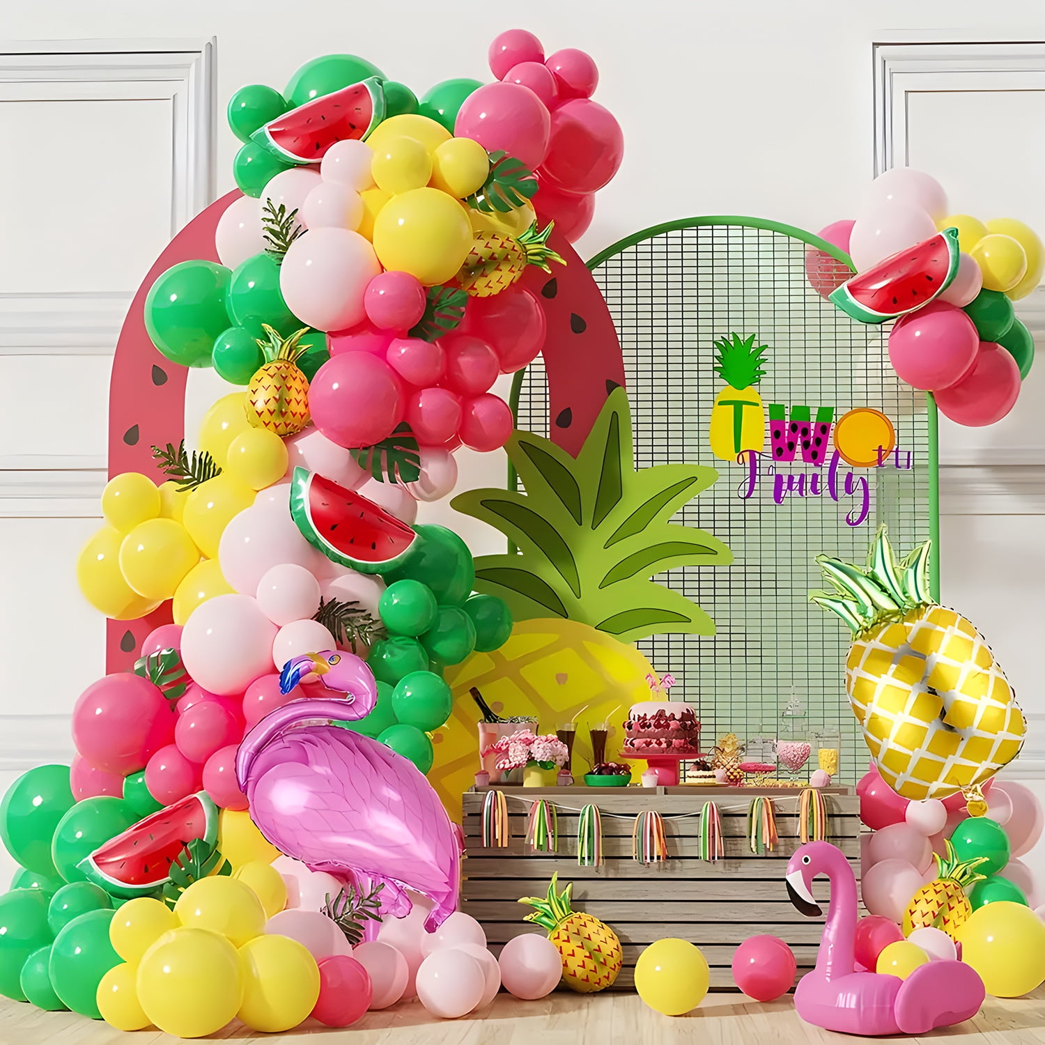 120 Pcs Tropical Balloon Wreath Arch Set, Hawaiian Beach
