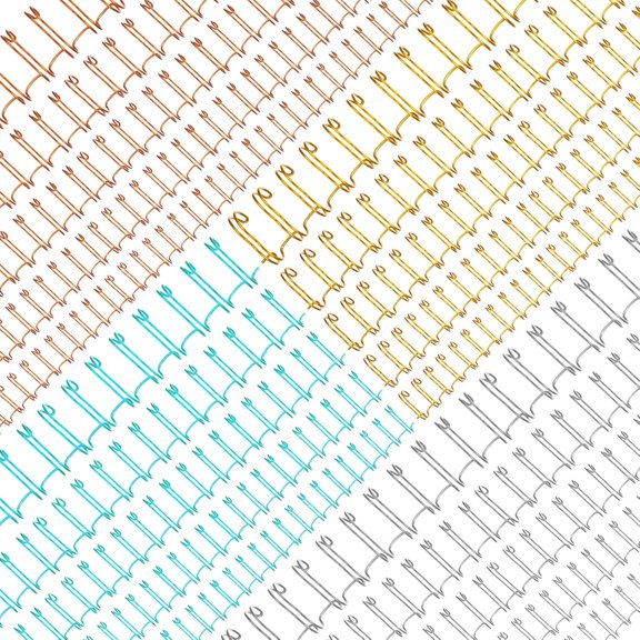 120 Pcs Twin Loop Cinch Wire Binding Spines Double Rings Combs 7/16 1/2 9/16 5/8 3/4 Diameter Spiral Coils for Teacher Student Notebook Making, 4 Colors