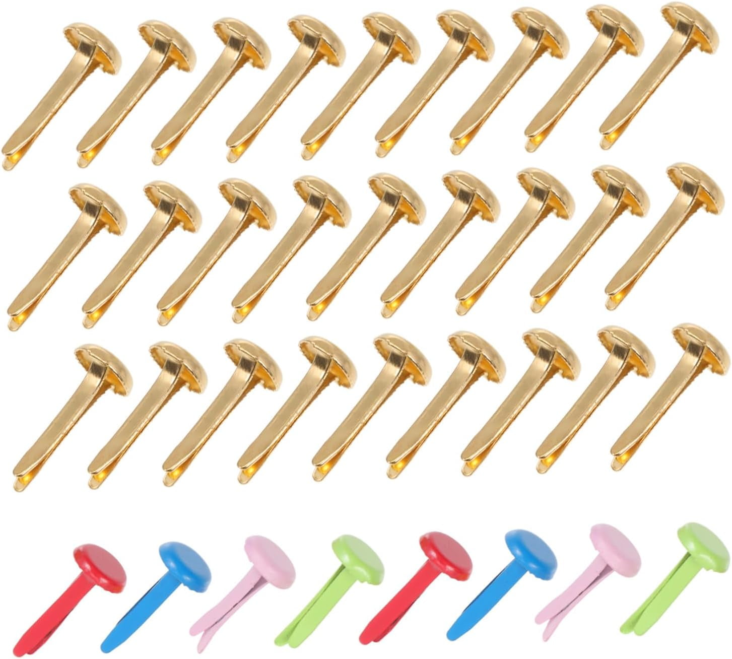 120 Pcs TwoLegged Nails Brads for Paper Crafts Kids Braids Accessories