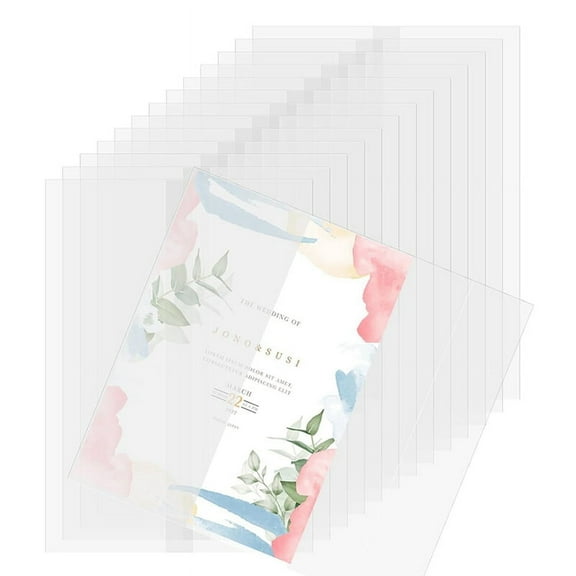 120 Pcs Vellum Jackets for 5x7 Invitations Pre-Folded Vellum Paper Wedding Invitation Wraps Translucent Paper