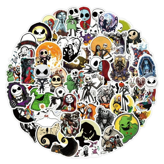 120Pcs The Nightmare Before Christmas Stickers Mixed Pack,Cartoon Characters Stickers Movie Decorative Sticker for Kids Teens Adults Waterproof Stickers for Water Bottle Laptop