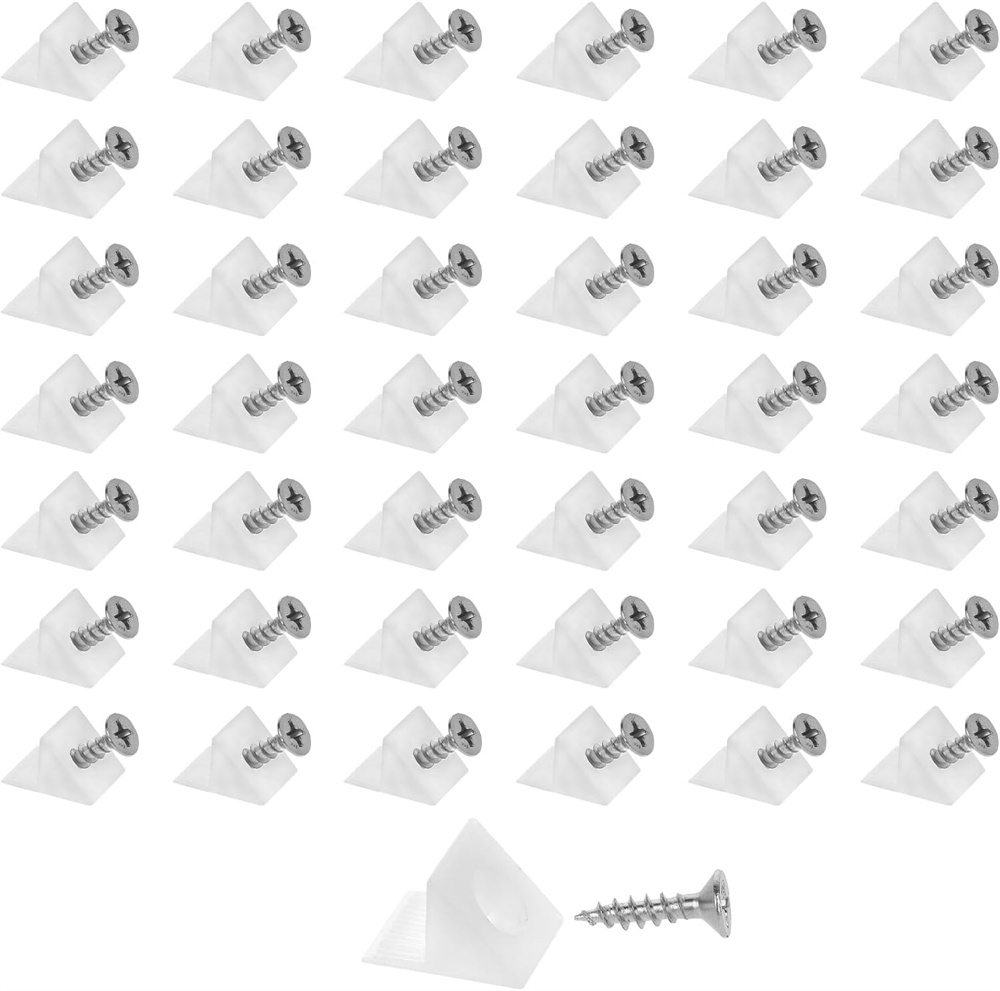 120 Pcs White Plastic Drawer Wedges,Drawer Rail Bracket,Angle Code ...