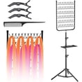 thumbnail image 1 of 120-Peg Braiding Hair Rack, Height Adjustable Braiding Hair Rack with Salon Tray and Braiding Tools, 2-side Hair Extension Holder Hanger, Ideal for Salon and Home Use, Black., 1 of 7