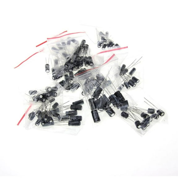 120 Piece 12 Values 1uF to 470uF Electrolytic Capacitor Assortment Kit