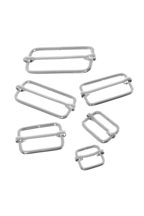 120 Piece Adjustable Rectangular Metal Tri-Glide Slide Buckles Roller Pin Slider Strap Buckles Belts, Bags, DIY, Accessories