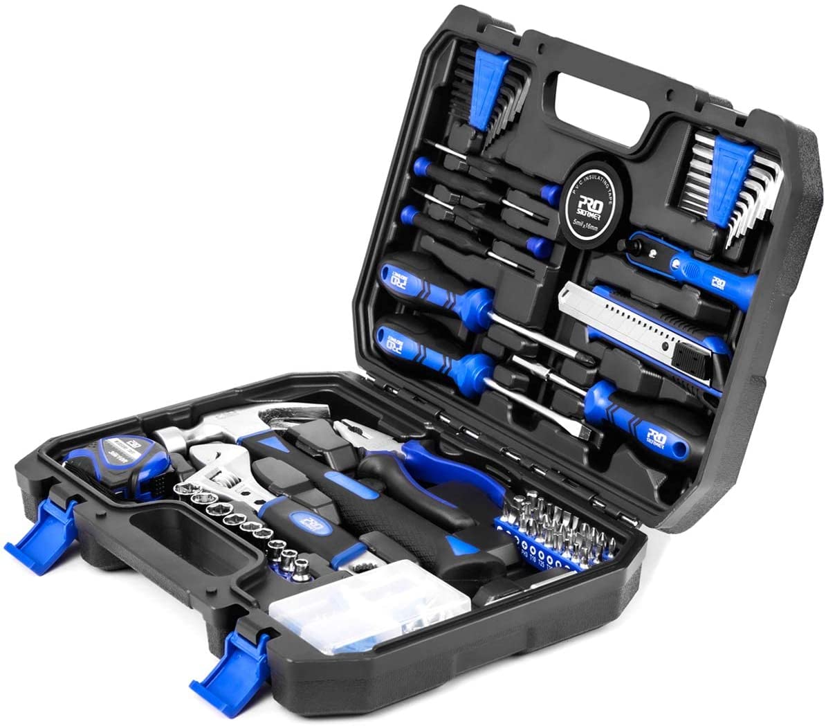 120-Piece Home Repair Tool Set, PROSTORMER General Household Hand Tool Kit with Tool Box Storage Case for Apartment, Garage, Dorm and Office - image 1 of 8