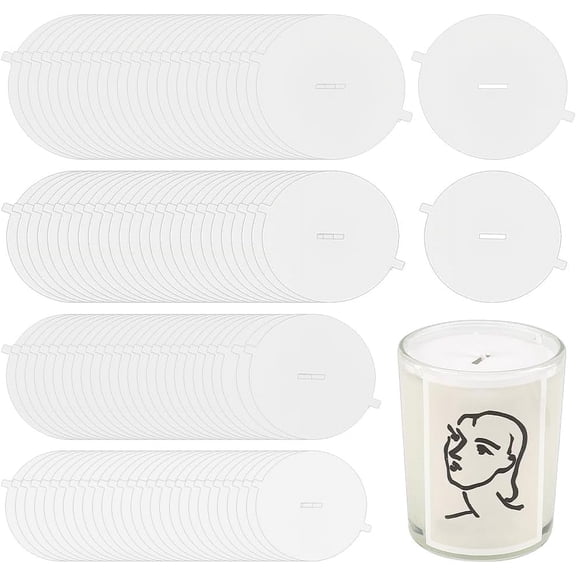 120 Pieces 2.3~3.1 Inch Blank Paper Candle Lids Flat Round White Candle Dust Covers with Pull Tab Candle Dust Protectors Candle Topper Protection Accessories for Craft Candles Making