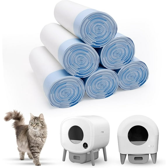120 Pieces Of 66.04 Cm X 30.00 Cm Cat Litter Box Liners Suitable For Fsitego And Fumoi Self-Cleaning Cat Litter Boxes, Super Thick Heavy-Duty Cat Litter Bag Replacement Parts 3-4 Gallon Capacity
