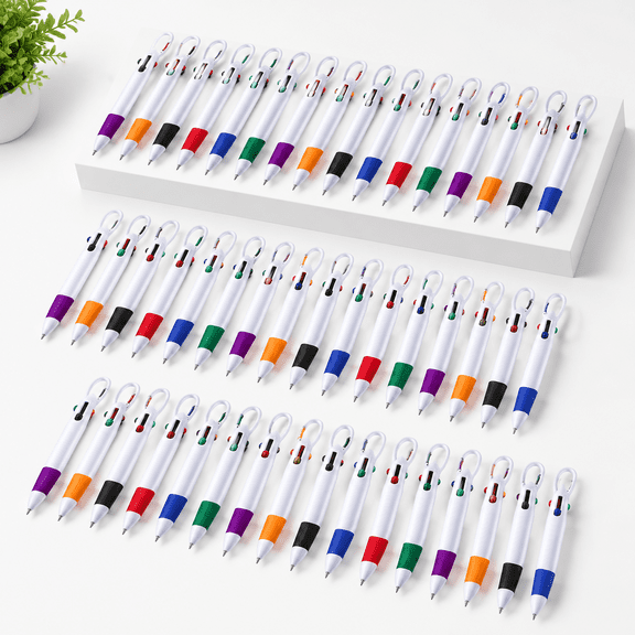 120 Pieces Bulk Retractable Shuttle Pens 4-in-1 Multi-color Ink