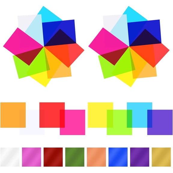 120 Pieces Cello Sheets Cellophane Wraps colored cellophane sheets for DIY Arts Crafts Decoration and More (Multicolor, 7.5 x Inch)