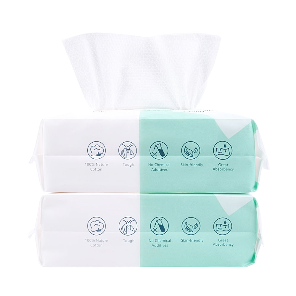 120 Pieces Cotton Tissue Travel Towel Tablets Face Cleaning Tissue For Sensitive Skin, 2 Pack, White