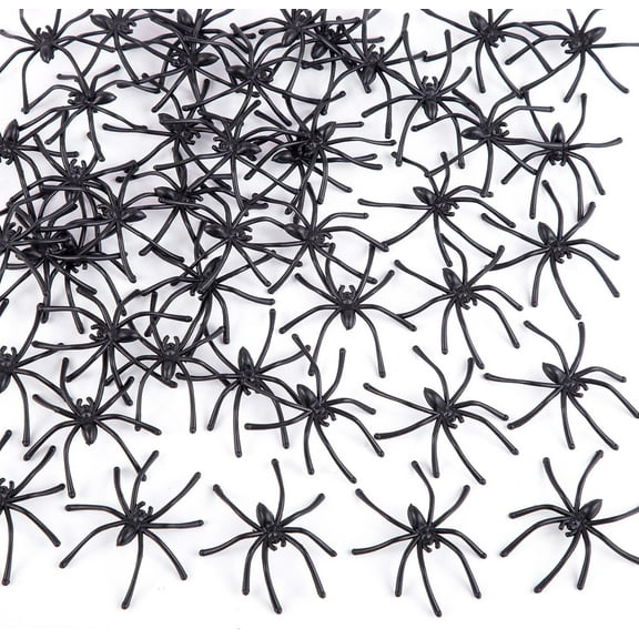120 Pieces Halloween Realistic Plastic Spiders Black Small Spider Toys Fake Spiders Prank Props for Halloween Home and Party Decorations