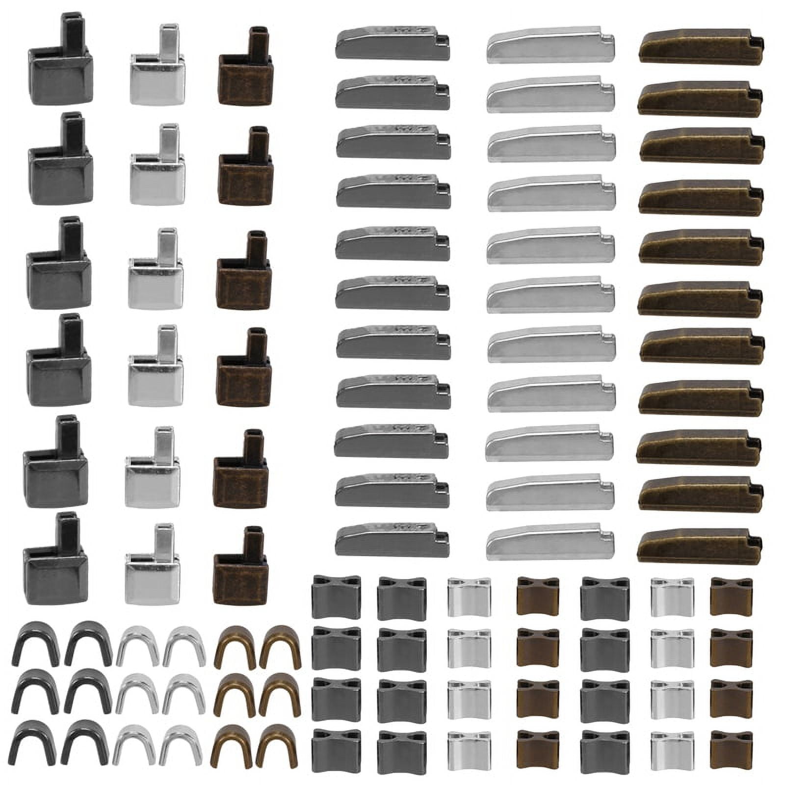 120 Pieces Metal Zipper Head ,4 Sizes Zipper Bottom Sliders Retainer