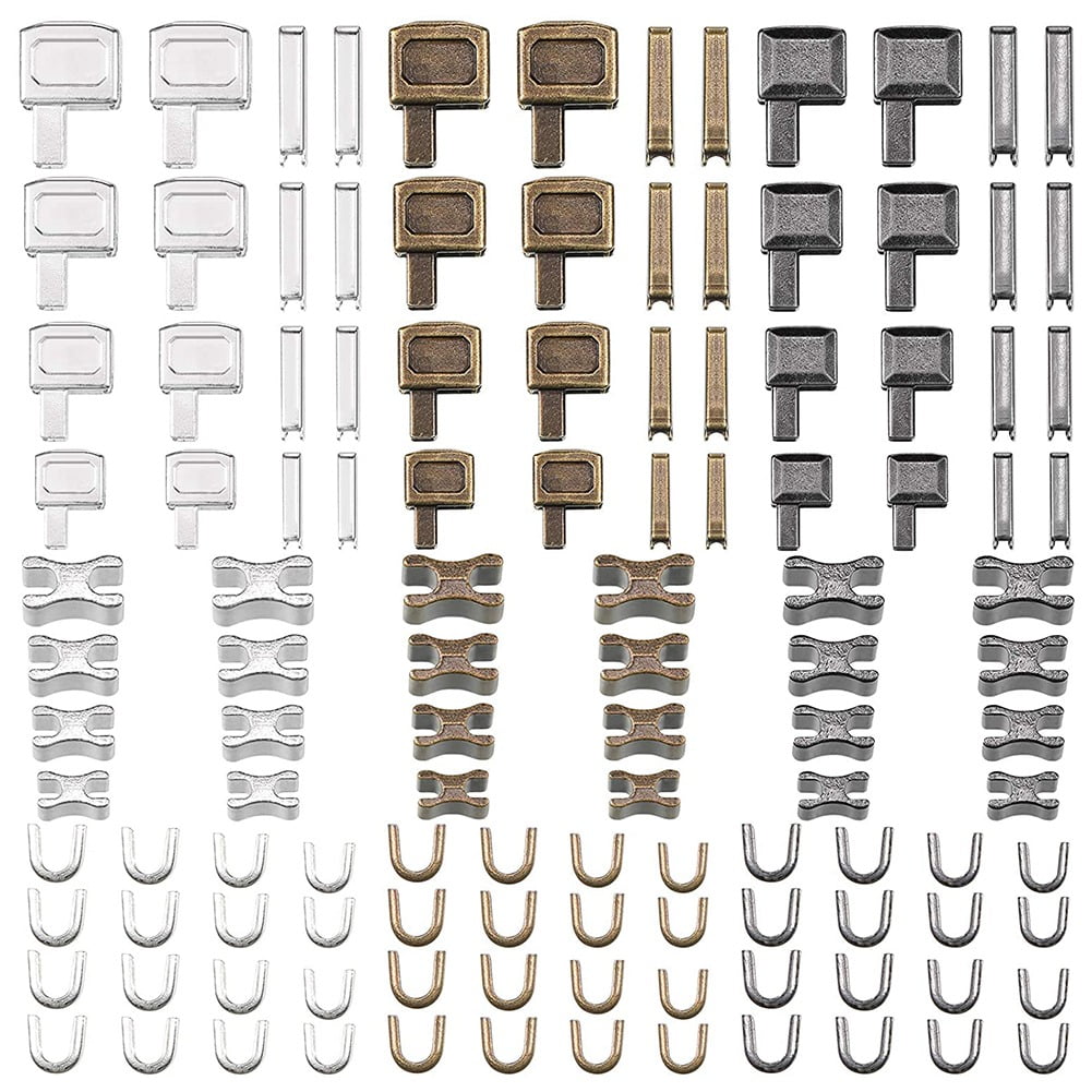 120 Pieces Metal Zipper Head Slider,4 Sizes Zipper Bottom Sliders