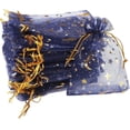 thumbnail image 1 of 120 Pieces Moon Star Organza Jewelry Candy Bags, 2.7x3.5 Inch Sheer Navy Organza Pouch Small Gift Bags with Drawstring for Wedding Valentine's Day Party Favors, 1 of 6