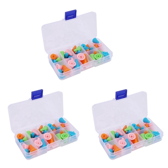 120 Pieces Multi-Colored Needle Point Stoppers Needle Point Protectors Needles Knitting with Plastic Box, 2 Sizes