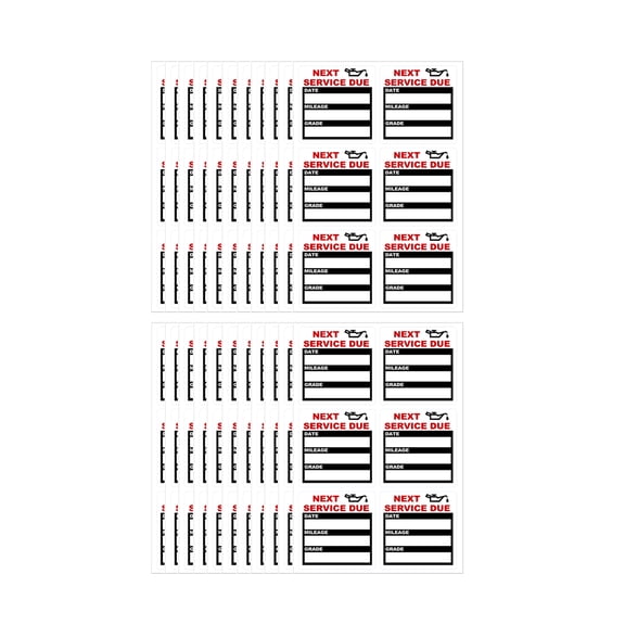 120 Pieces Oil Change Reminder Stickers Static Cling Maintenance Labels Next Service Due Writable for Automotive Service Scheduling