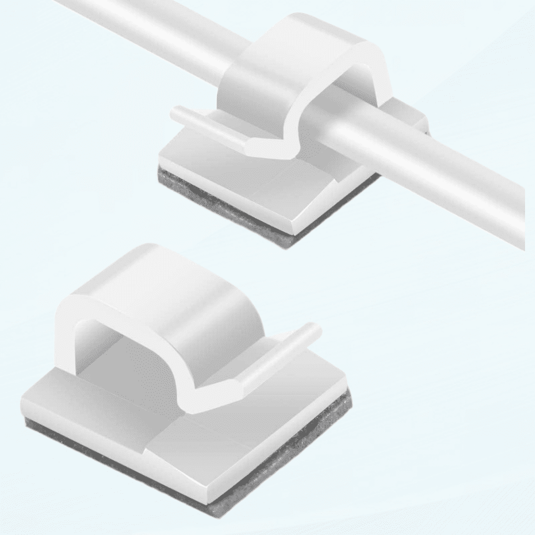 120 Pieces Outdoor Cable Clips with Adhesive Pads, Light Clips