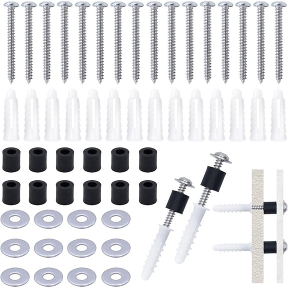 120 Pieces Pegboard Mounting Kit Wall Peg Boards Installation Accessories Pegboard Spacer Kit Includes Screws, Anchors, Spacers and Washers for 1/4-Inch Pegboard (30 Sets)