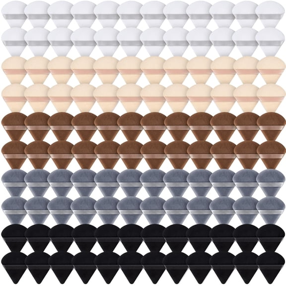 120 Pieces Powder Puff Soft Triangle Makeup Puff Sponge Beauty Puff for Loose Powder Cosmetic Foundation Blender Dry Contouring Tools Women Thanksgiving Christmas Gift, 5 Colors (Bright Color)