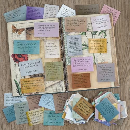 120 Pieces Retro Bible Verse Stickers (2 Pieces of Each), Inspirational Christian Vintage Journaling Stickers Typewriter Font Quotes Bible Study Supplies for Water Bottle Laptop Scrapbooking Decals